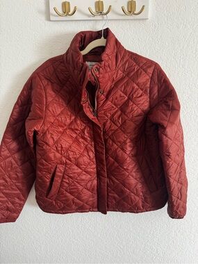 Old Navy Rust Quilted Puffer Jacket | Lightweight Fall Coat | Women’s Medium